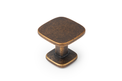 Bouton QUART L33.8 zamac rustique laiton